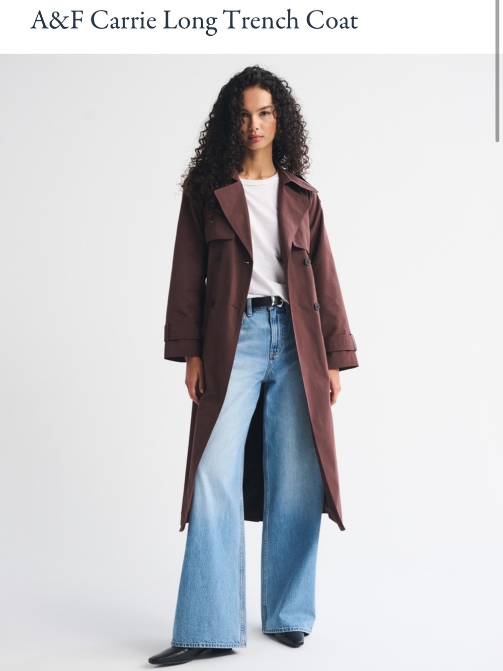 BRAND NEW Abercrombie & Fitch Carrie Long Trench Coat - Chestnut Brown